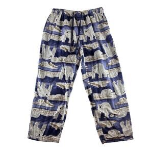 Joe Boxer Flannel Pajama Pants 100% Cotton Men's Large Polar Bears Blue White